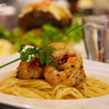 Chilli krevety linguine