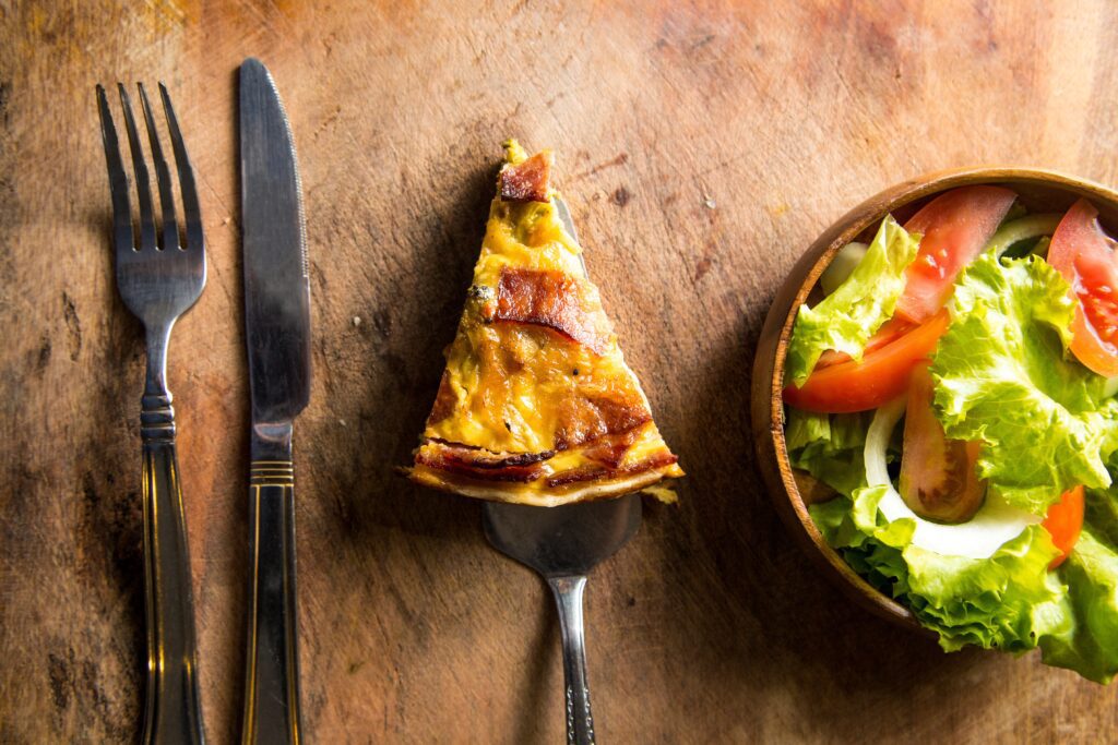 Quiche bez kůrky - šunka a sýr
