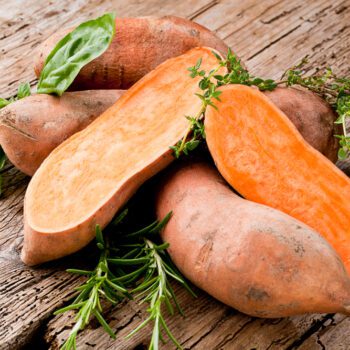 sweetpotatoonwoodenbackground